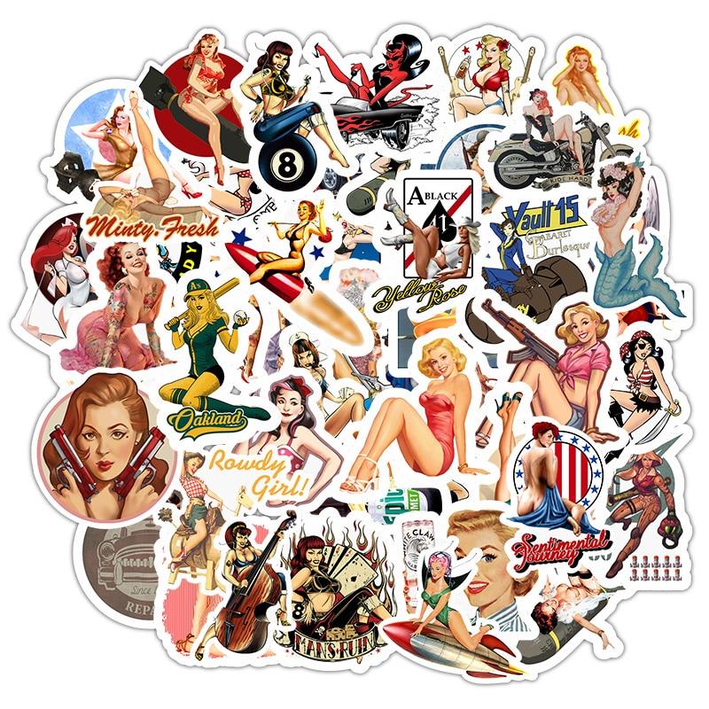 Retro Sexy Beauty Girls Stickers