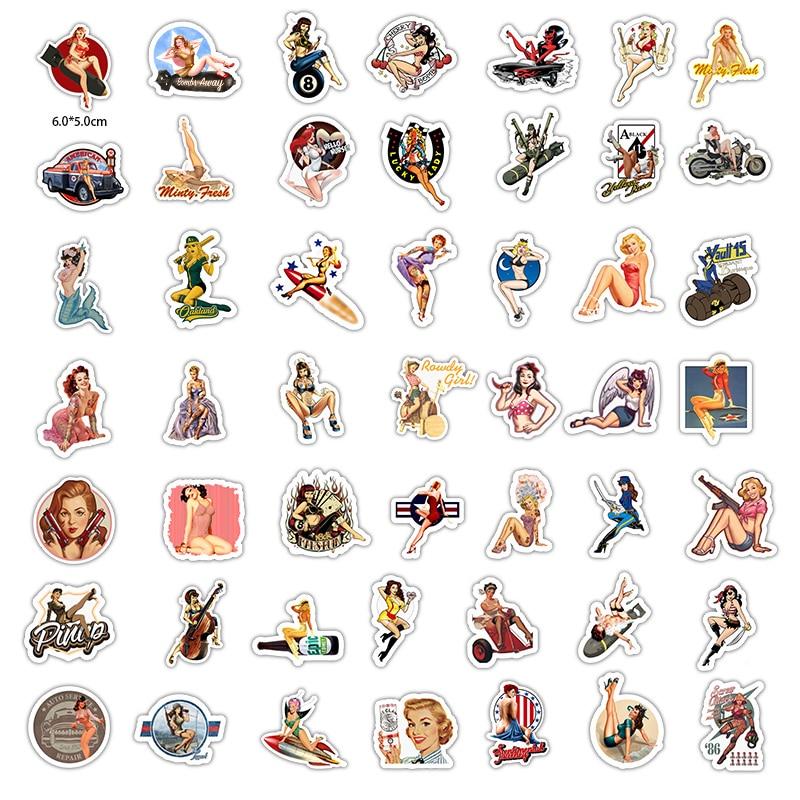 Retro Sexy Beauty Girls Stickers