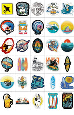 Summer Surf Beach Stickers