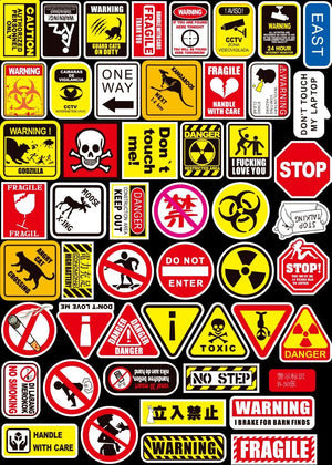 Warning Sign Stickers