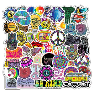 Love And Peace Hippies Stickers