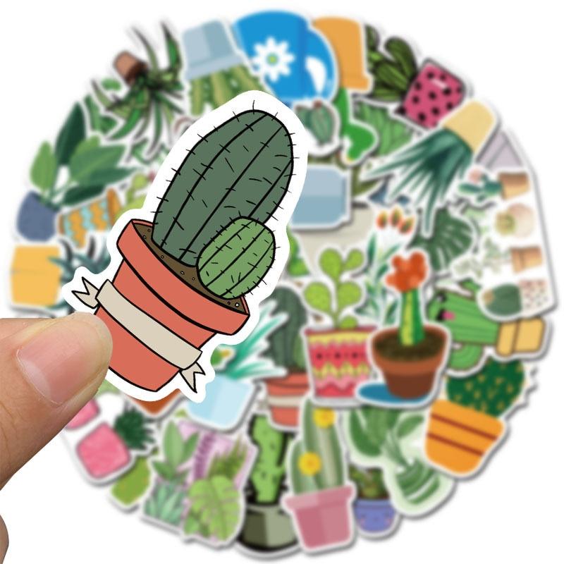 Cactus Potted Plants Stickers