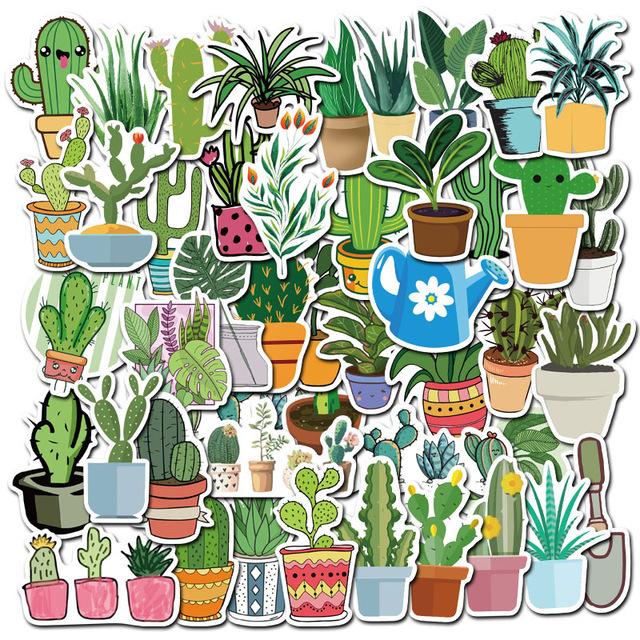 Cactus Potted Plants Stickers