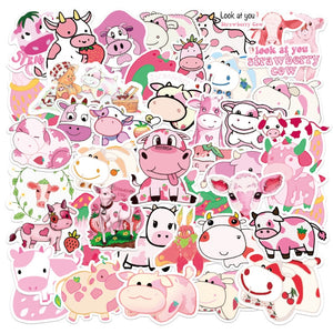 Strawberry Cow Kawaii VSCO Stickers