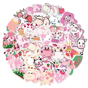 Strawberry Cow Kawaii VSCO Stickers