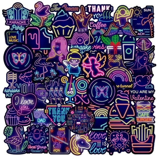 Neon Light Gifts Stickers