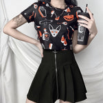 Halloween Women's Raglan Cropped T-shirt