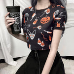 Halloween Women's Raglan Cropped T-shirt