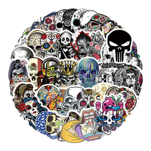 Skull Love Halloween Stickers