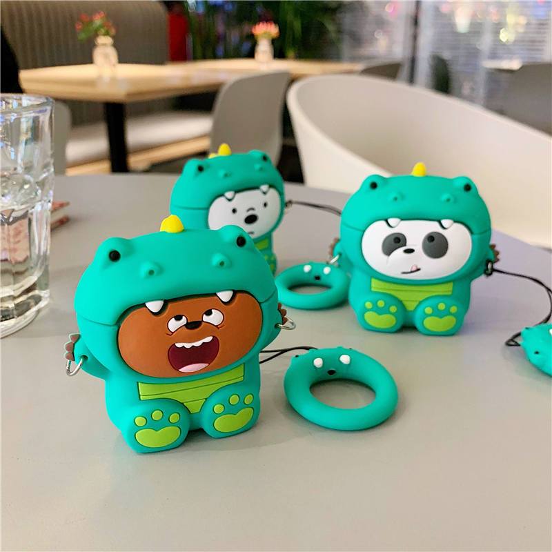 Panda Bear Dinosaur 3D Airpods Case