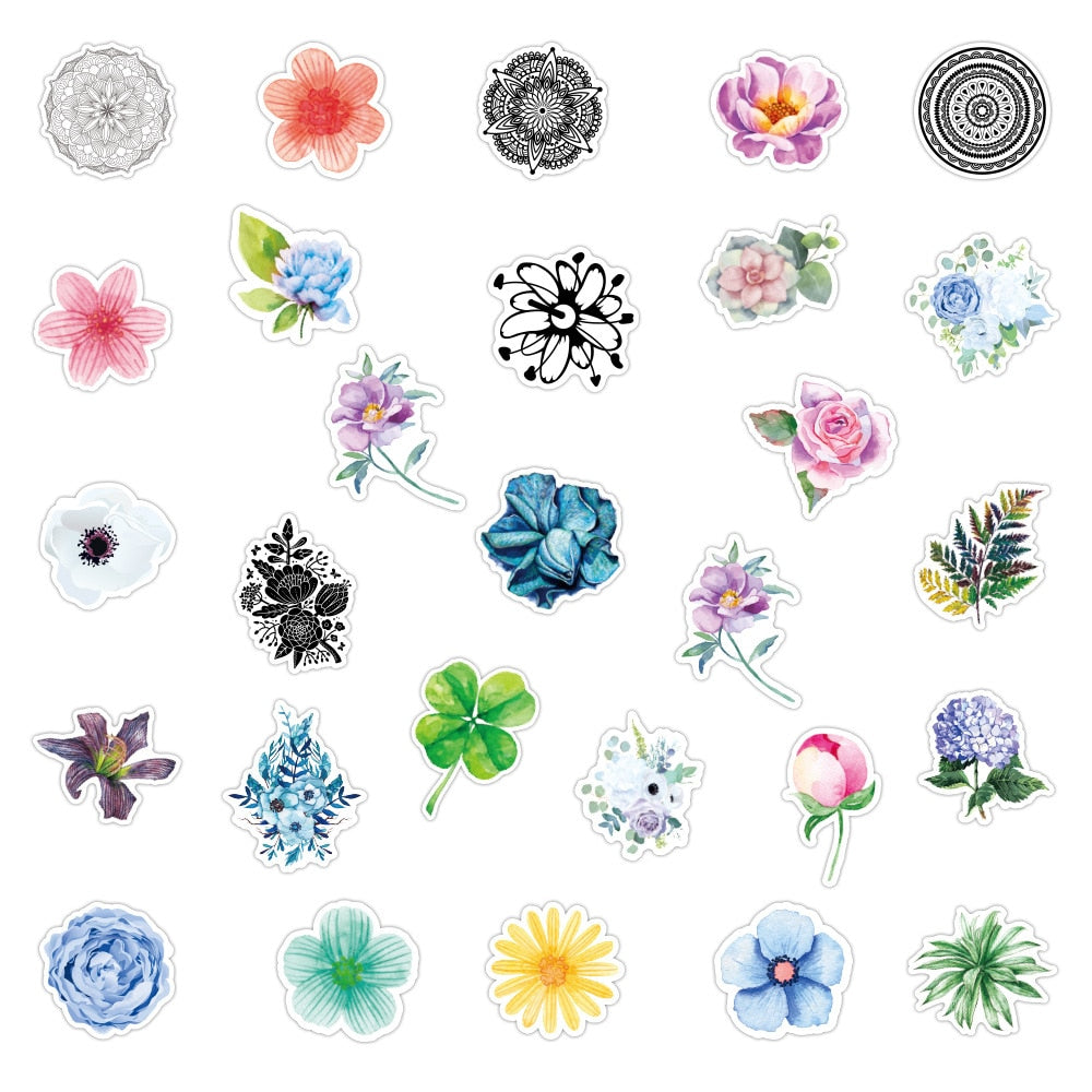 Fesh Flower Plants Scrapbook Stickers