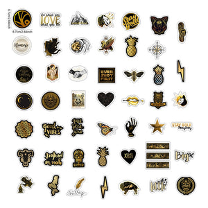 Black Gold Laser Glossy Stickers