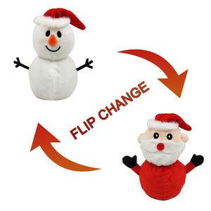 Santa Claus Snowman Reversible Plush Toy