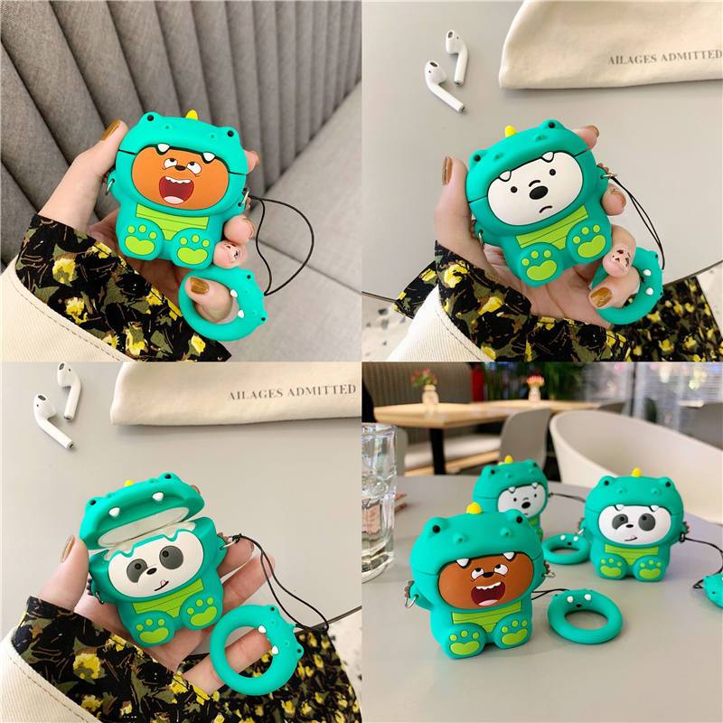 Panda Bear Dinosaur 3D Airpods Case