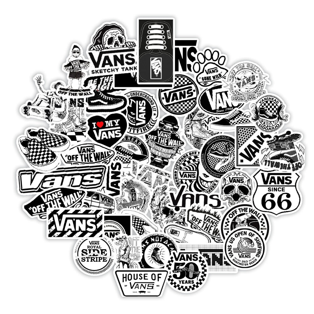 White and Black Vans Stickers