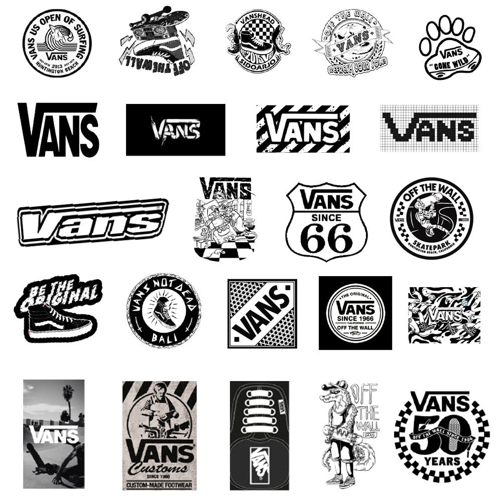 White and Black Vans Stickers