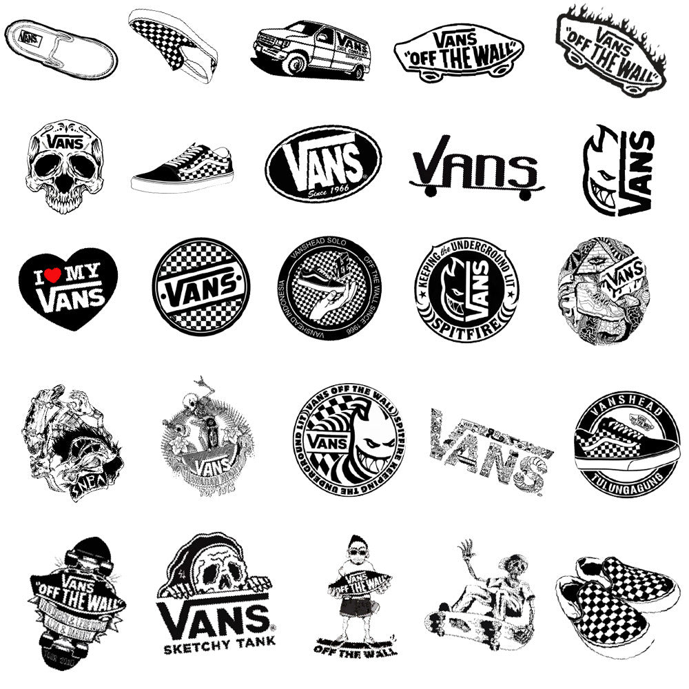 White and Black Vans Stickers