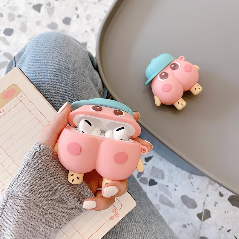 Hippo Pink 3D Airpods Case