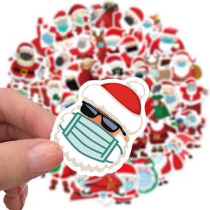 Santa Claus Wearing A Mask Stickers