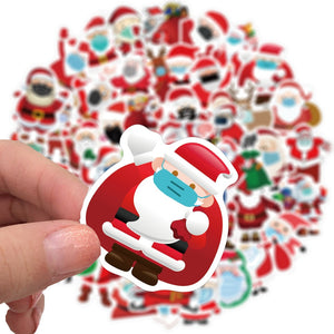 Santa Claus Wearing A Mask Stickers