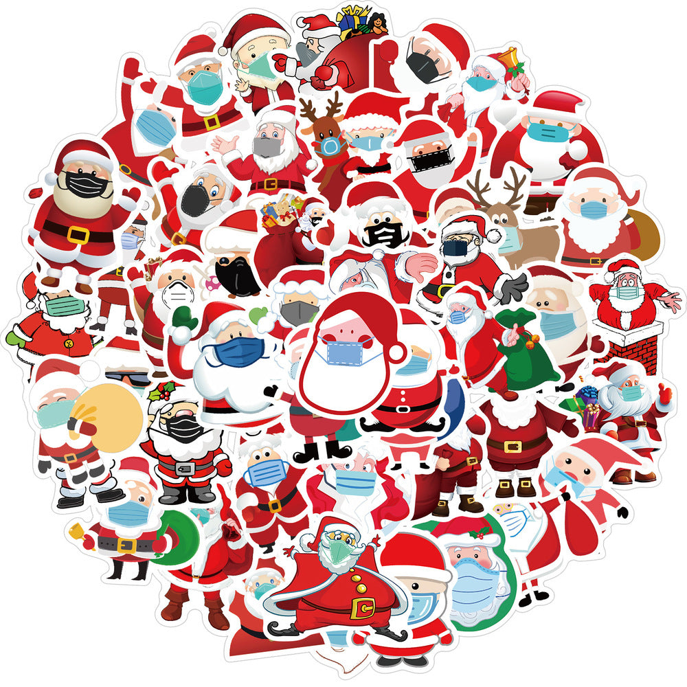 Santa Claus Wearing A Mask Stickers