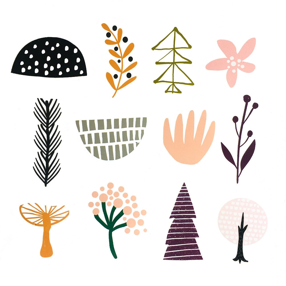 Nordic Style Natural Plants Stickers