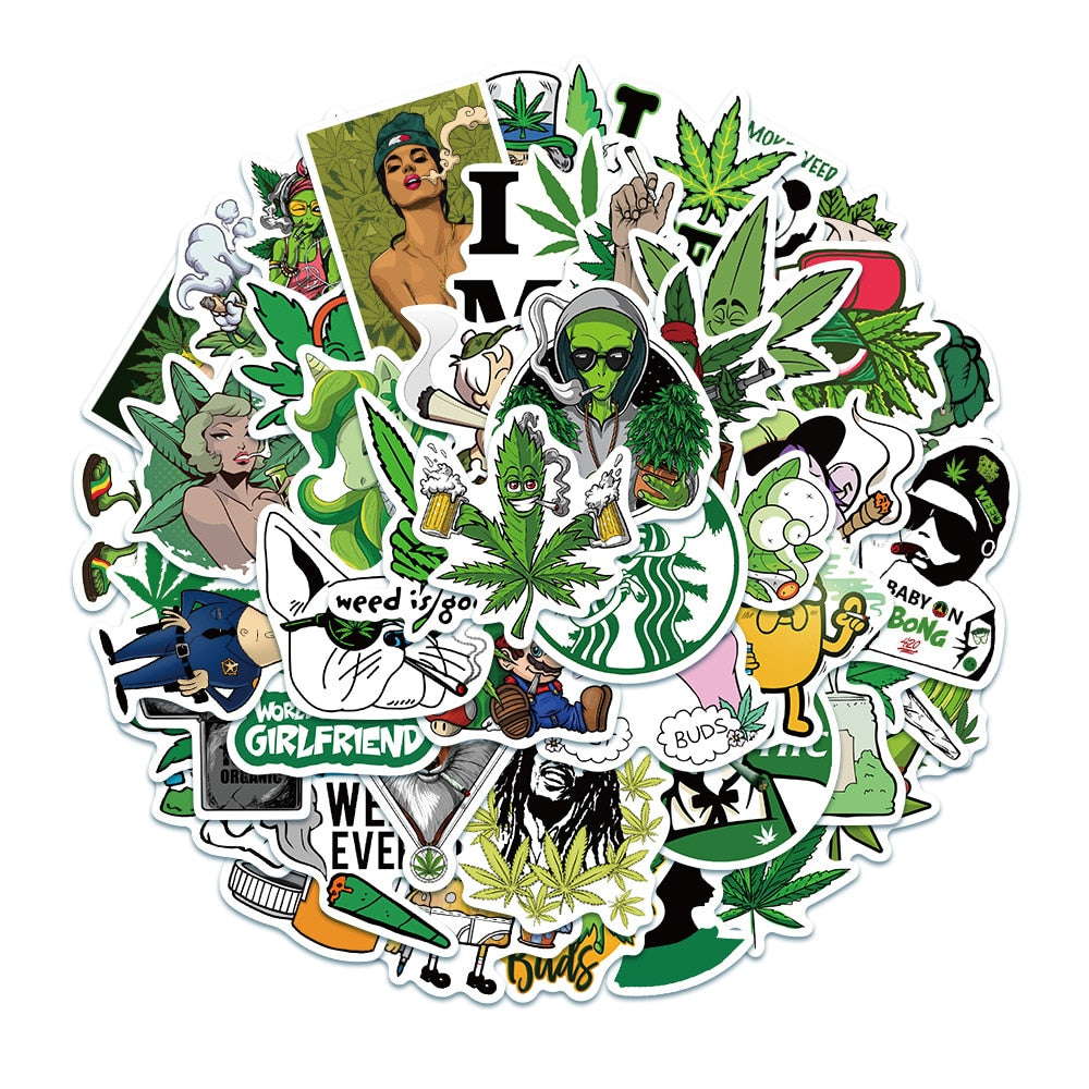 Hemp Leaf Stickers