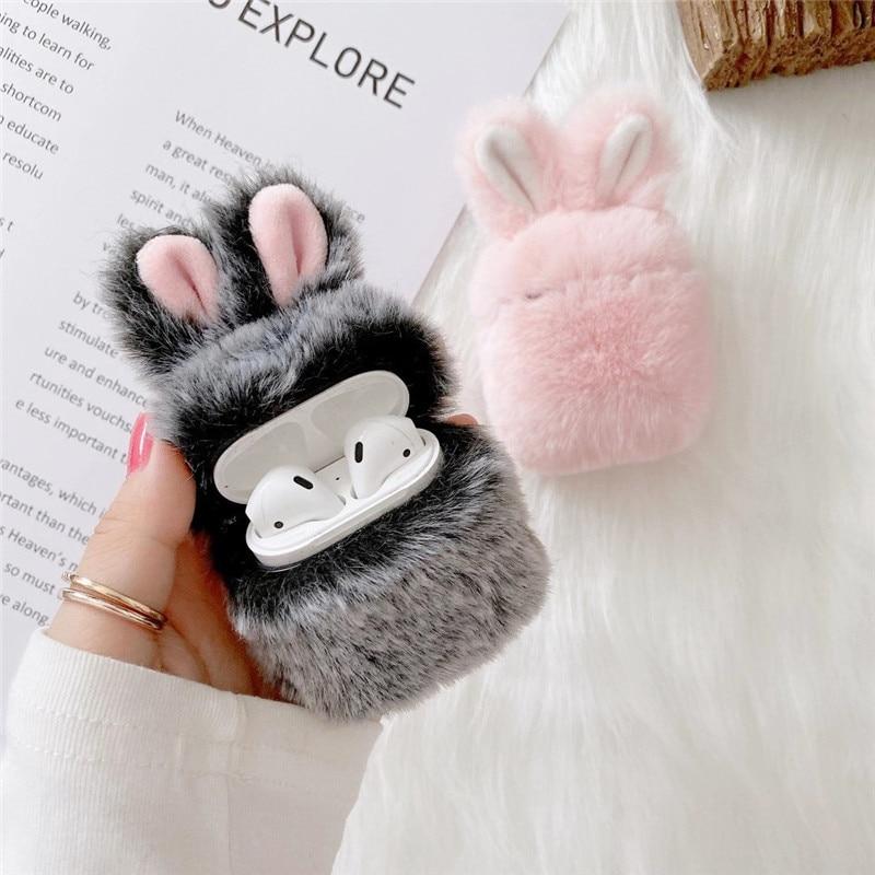 Rabbit Fur Airpods Case