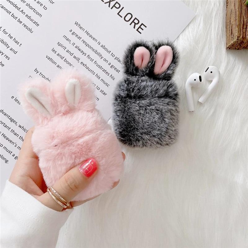 Rabbit Fur Airpods Case