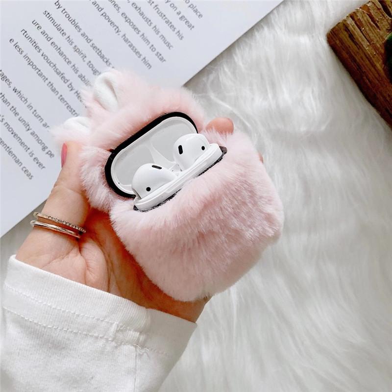 Rabbit Fur Airpods Case