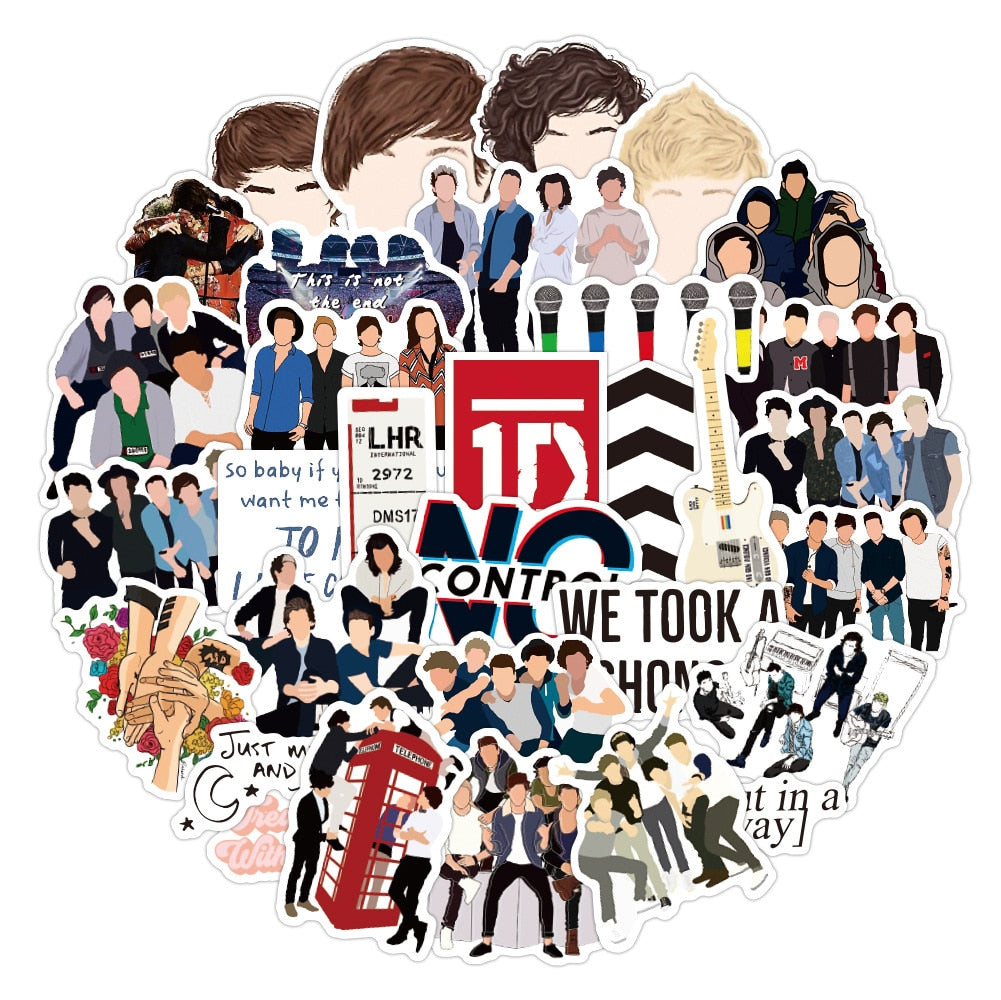 No Repeating One Direction Band Stickers