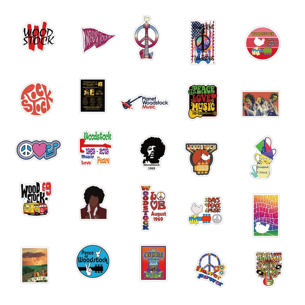 Woodstock Rock Festival Stickers