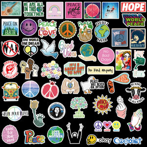 Love And Peace Retro Stickers