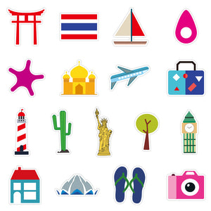 Retro Travel Place Stickers