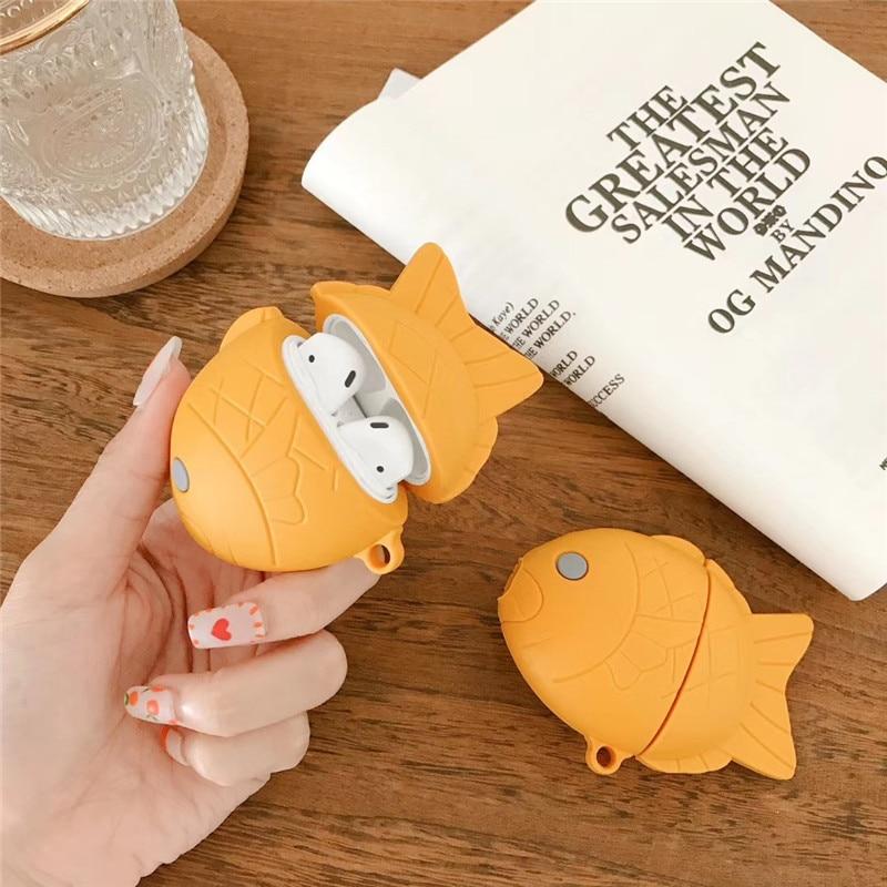 Fish Yellow 3D Airpods Case