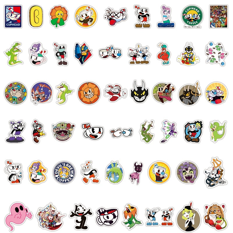 Cuphead Cartoon Stickers