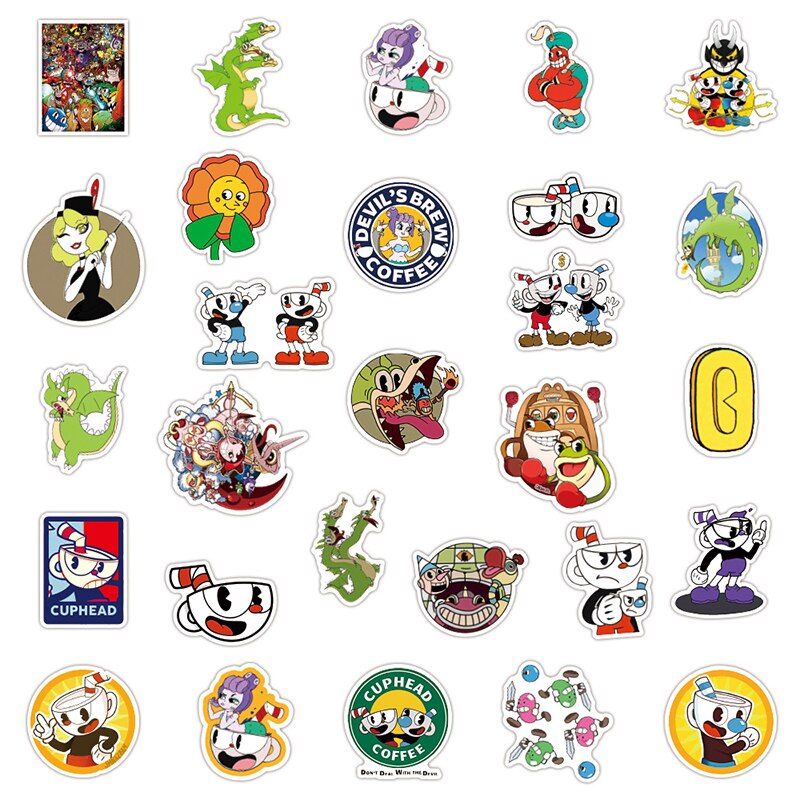 Cuphead Cartoon Stickers