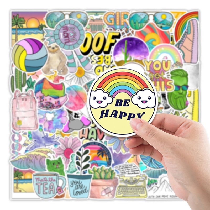 Animal Doodle Rainbow Stickers