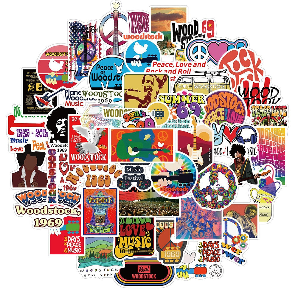 Woodstock Rock Festival Stickers