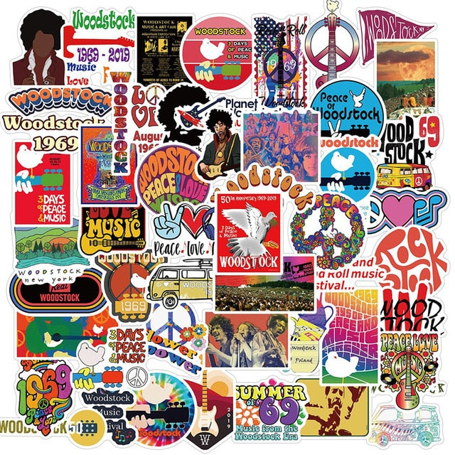 Woodstock Rock Festival Stickers