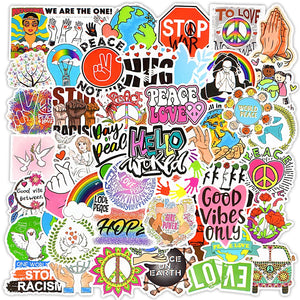 Love Peace Hippie Stickers