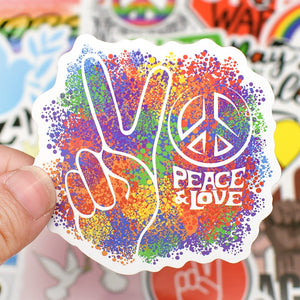 Love Peace Hippie Stickers