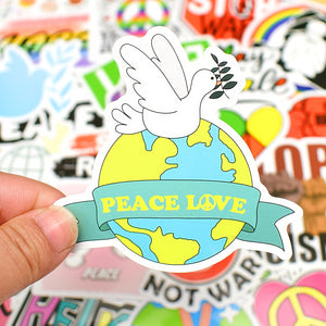 Love Peace Hippie Stickers