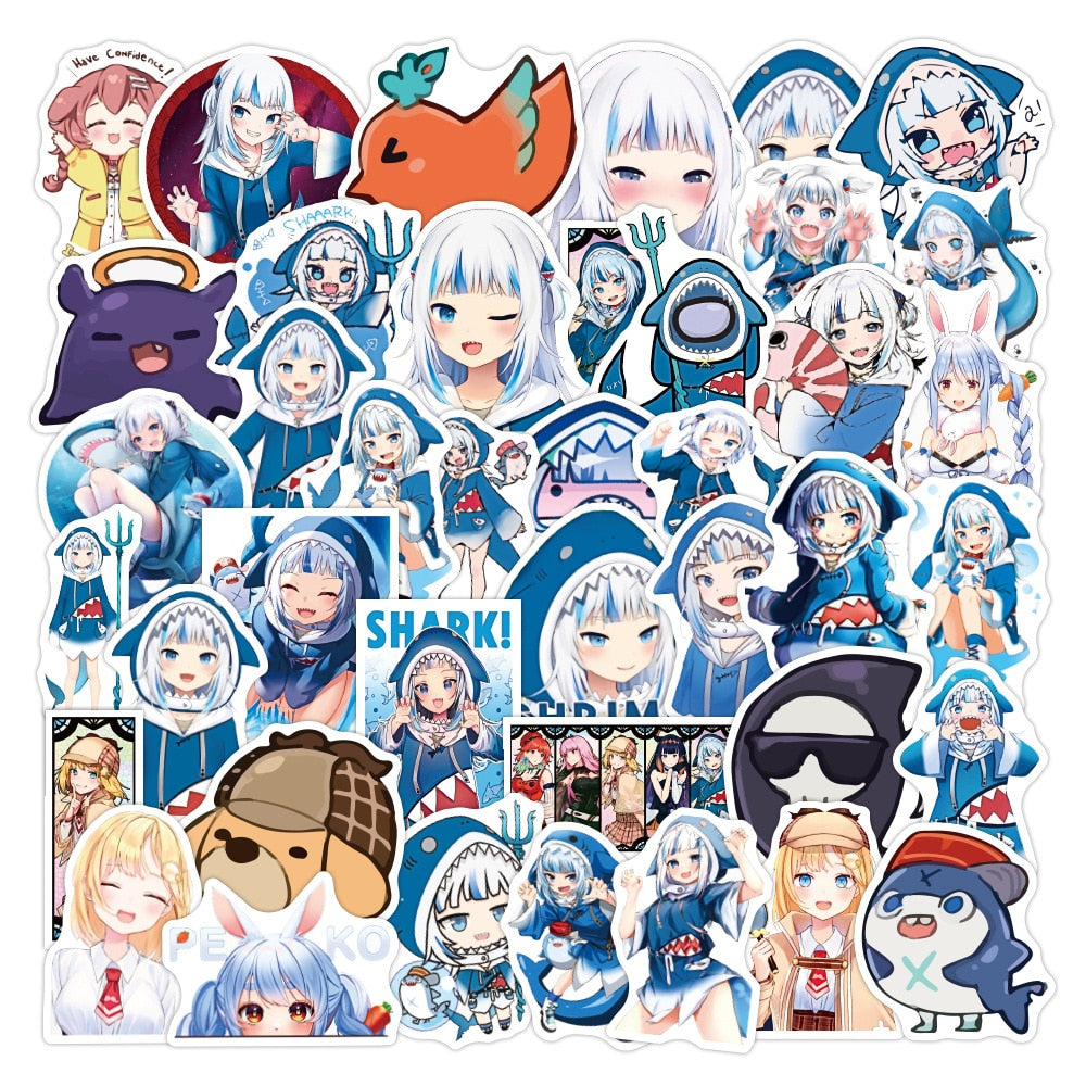 Girl Gawr Gura Anime Stickers