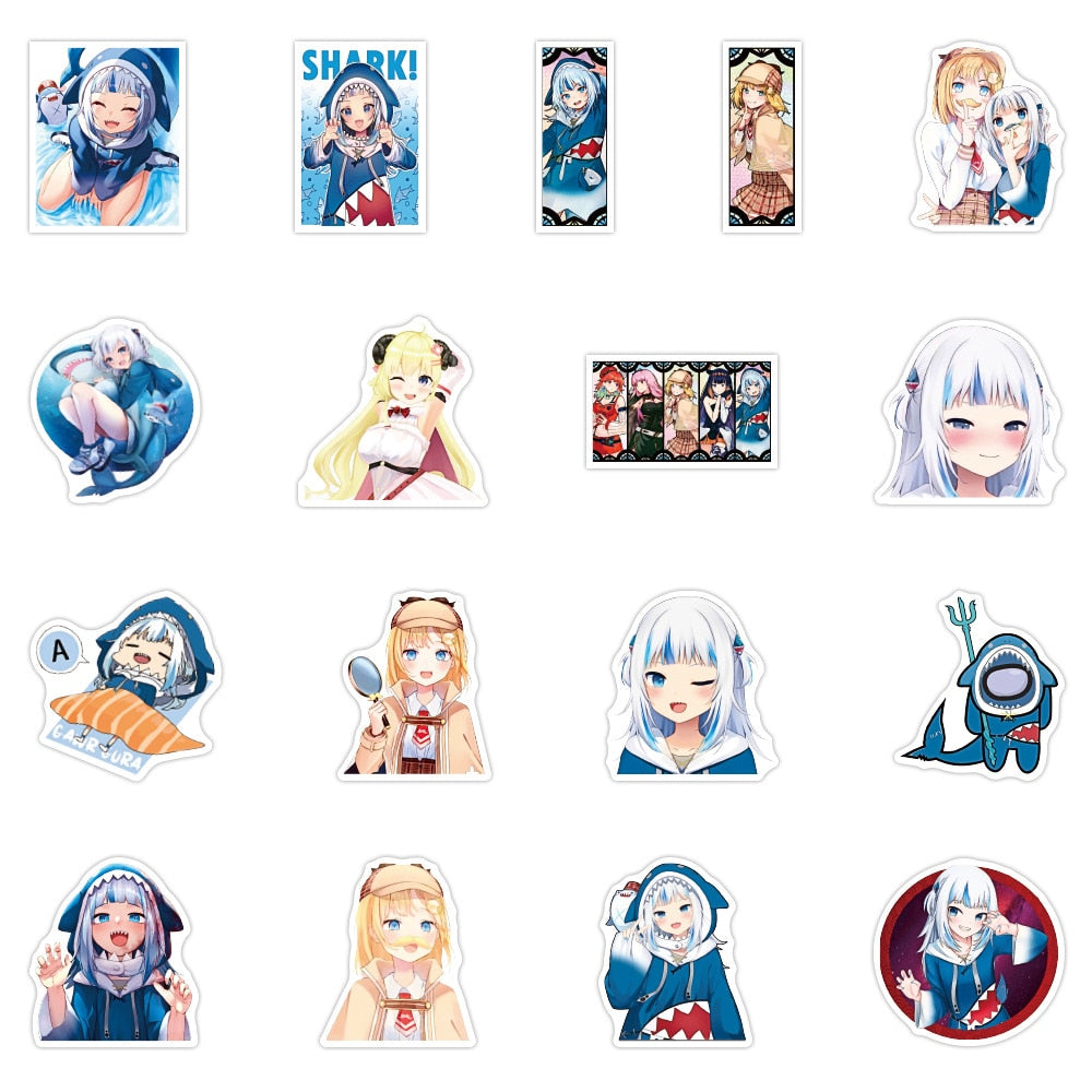 Girl Gawr Gura Anime Stickers