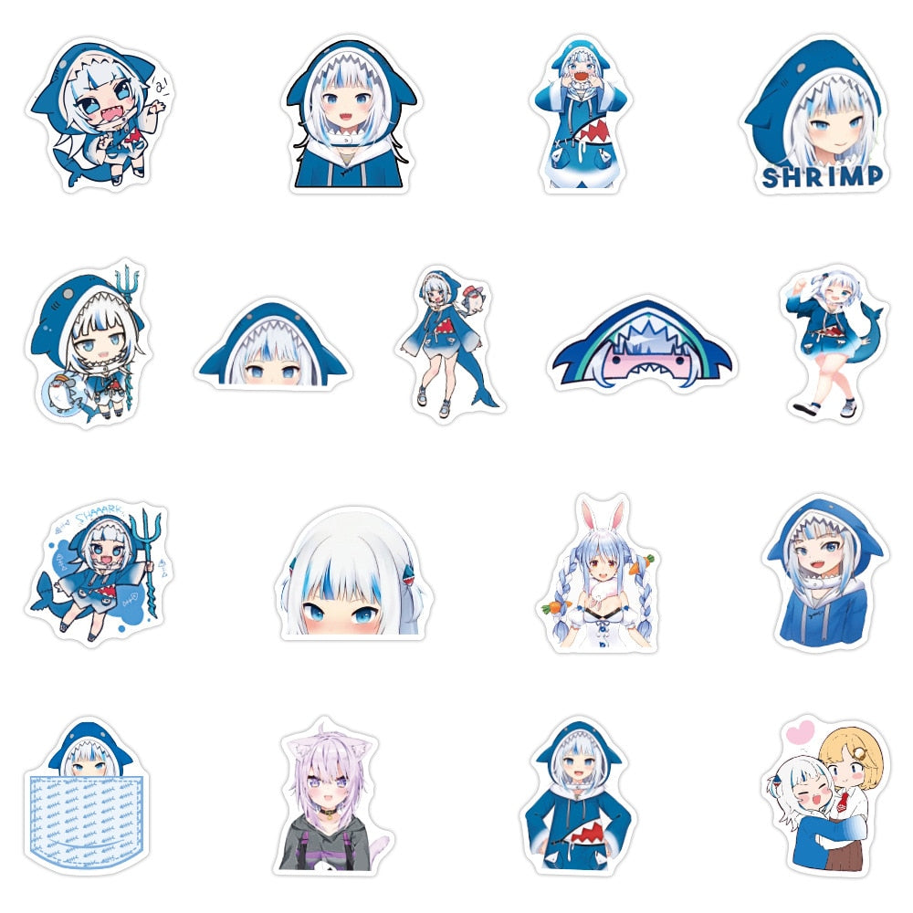 Girl Gawr Gura Anime Stickers