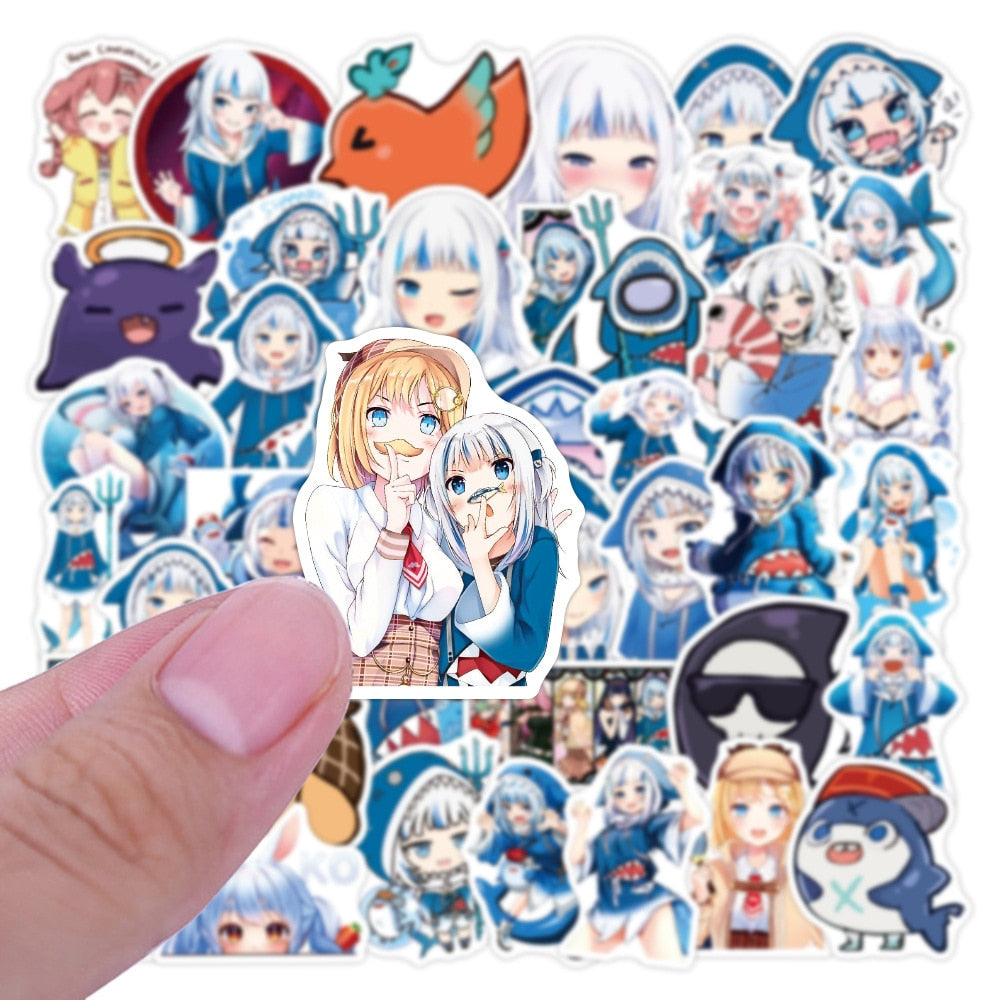 Girl Gawr Gura Anime Stickers