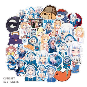 Girl Gawr Gura Anime Stickers