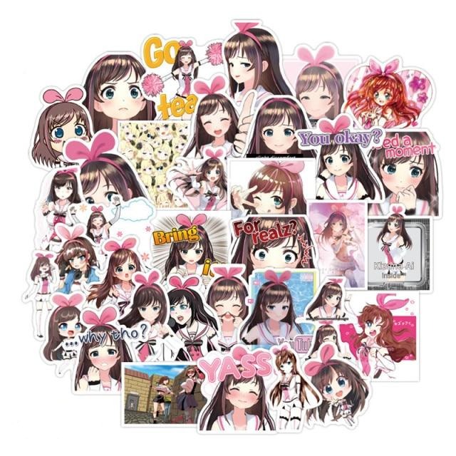 Girl Gawr Gura Anime Stickers