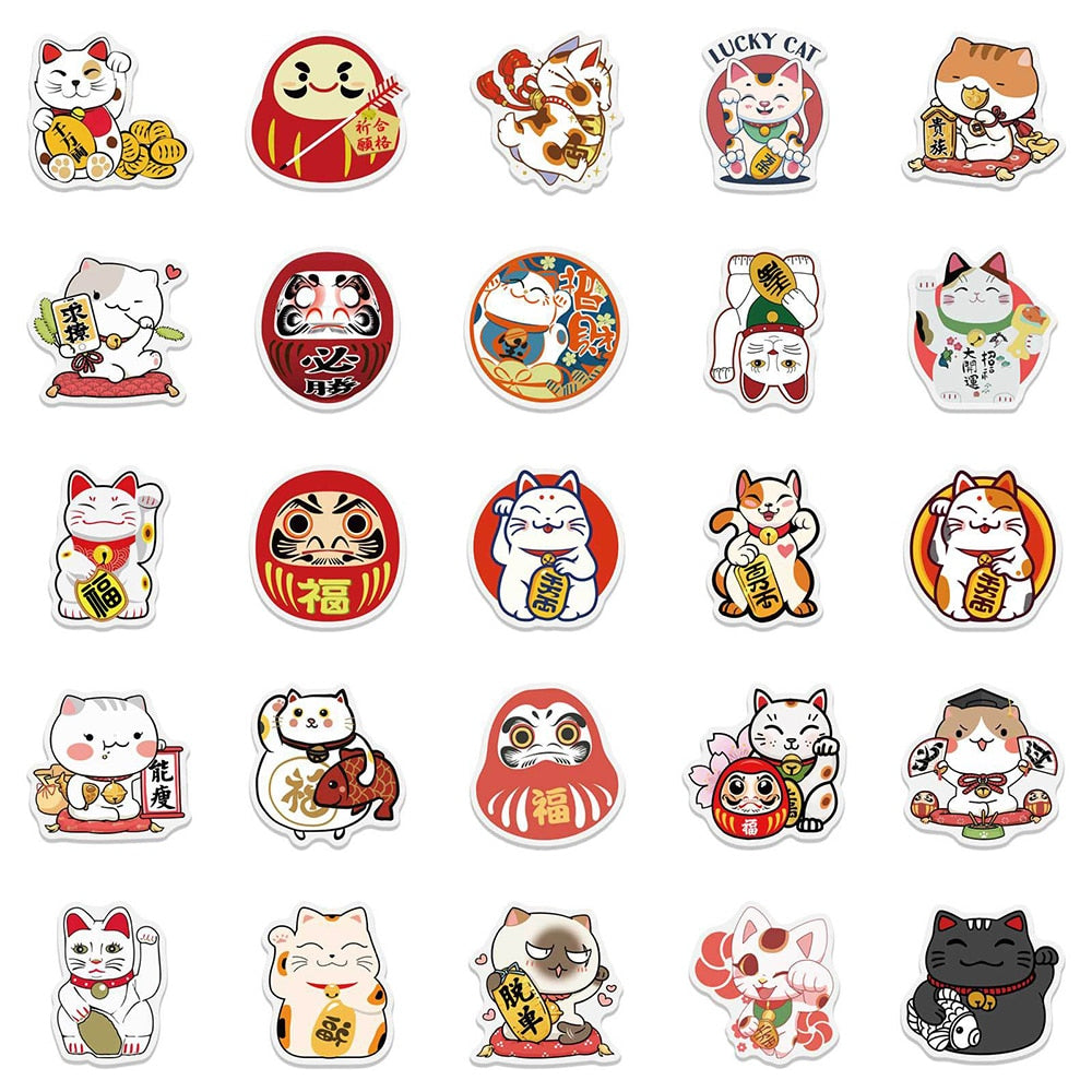 Lucky Cat Blessing Stickers